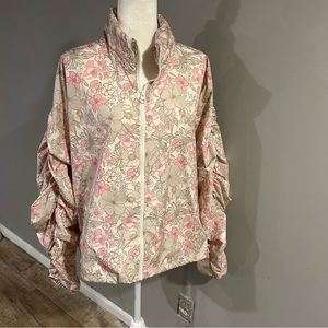 NWT Body & Sol Windbreaker Jacket Hoodie Floral XXL 2XL Womens